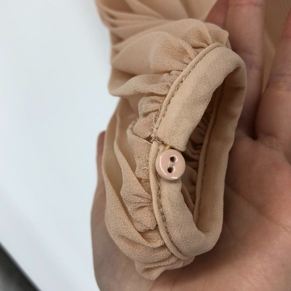 NWT Zara peach pleated parachute sheer sleeve Romper size small - Picture 7 of 15